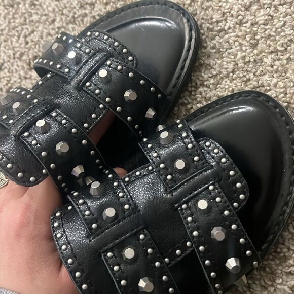 Dolce Vita Black Studded Flats - Picture 3 of 5